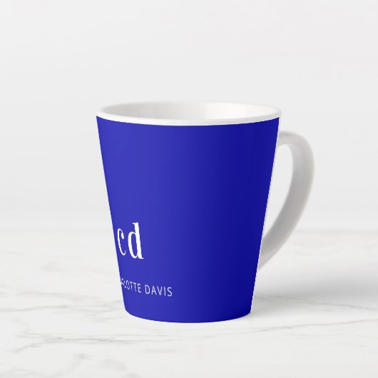 Name der Royal Blue-White-Monogram-Initialen Milchtasse (Rechte Ecke)