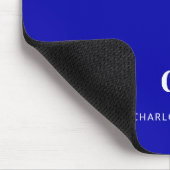 Name der Royal Blue-White-Monogram-Initialen Mousepad (Ecke)
