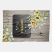 Name der rustikalen Landesfamilie Monogramm person Geschirrtuch (Horizontal)