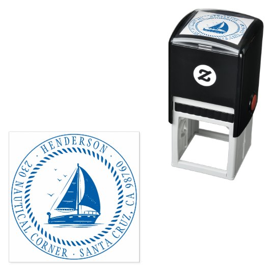 Name der Schiffsfamilie Runde Rücksendeadresse Permastempel (Beispiel)