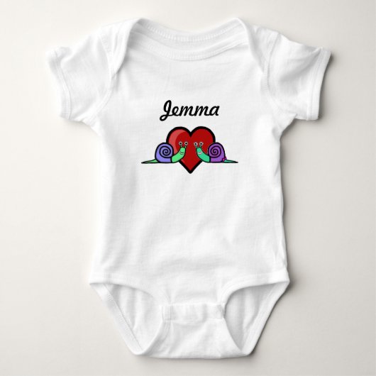 Name der Schnecke-Liebe Baby Strampler (Vorderseite)