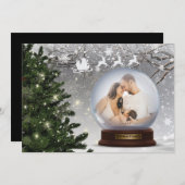 Name der Schneeball-Monogram-Familie Feiertagskarte (Vorne/Hinten)