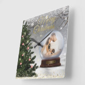 Name der Schneeball-Monogram-Familie Quadratische Wanduhr (Winkel)