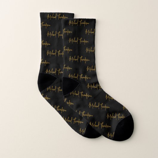 Name der Schriftzeichen "Black & Gold" Socken (Paar)