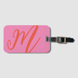 Name der Schriftzeichen Modernes Rosa und Orange Gepäckanhänger