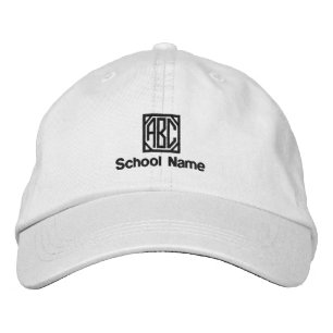 Name der Schule, Ihre Initialen - bestickter Hut