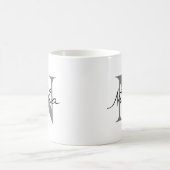 Name der schwarz-grauen Monogramm Kaffeetasse (Mittel)