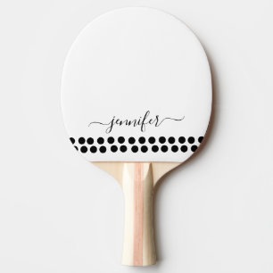 Name der Schwarz-weißen modernen Skriptmonogramm Tischtennis Schläger