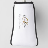 Name der Schwarz-weißen Monogrammbuchstaben Golf Headcover (Rotieren 90)