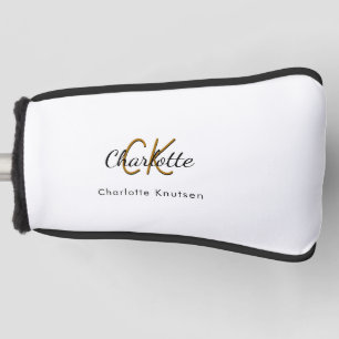 Name der Schwarz-weißen Monogrammbuchstaben Golf Headcover