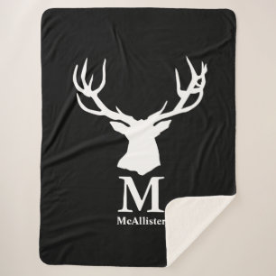 Name der Schwarz-weißen Rotwild-Monogramm-Familie Sherpadecke