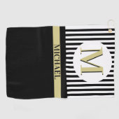 Name der Schwarz-weißen Streifen Golfhandtuch (Horizontal)