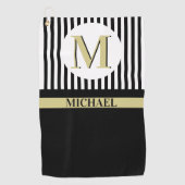 Name der Schwarz-weißen Streifen Golfhandtuch (Vorderseite)