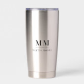 Name der schwarzen benutzerdefinierten Monogramm-I Thermobecher (Rückseite)