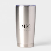 Name der schwarzen benutzerdefinierten Monogramm-I Thermobecher (Vorderseite)