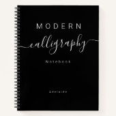 Name der Schwarzen Elegant Moderne Kalligraphie Mo Notizblock (Vorderseite)