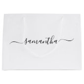 Name der schwarzen eleganten Swash-Signatur Große Geschenktüte (Vorderseite)