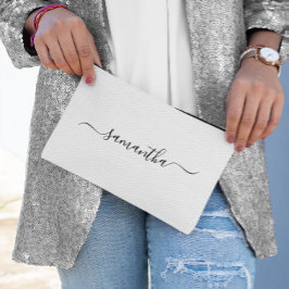 Name der schwarzen eleganten Swash-Signatur Zubehörtasche