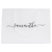 Name der schwarzen Girly-Signatur Große Geschenktüte (Vorderseite)