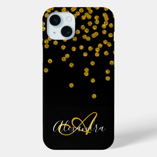 Name der Schwarzen Glitzer-Glitzern Case-Mate iPhone Hülle (Rückseite)