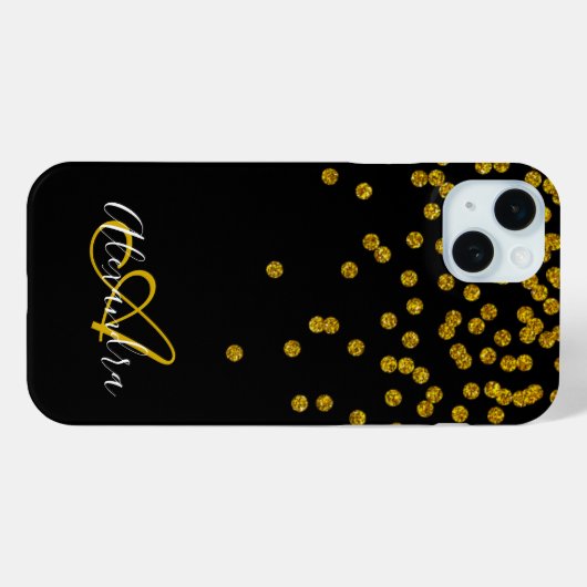 Name der Schwarzen Glitzer-Glitzern Case-Mate iPhone Hülle (Rückseite (Horizontal))