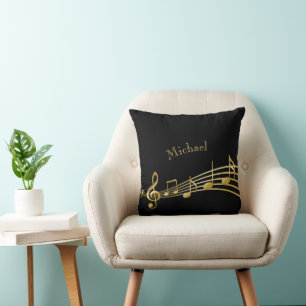 Name der schwarzen goldenen Musiknoten Kissen