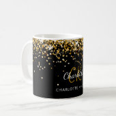 Name der schwarzen Goldmonogramm Kaffeetasse (Vorderseite Links)