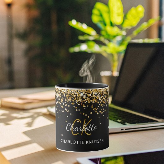 Name der schwarzen Goldmonogramm Tasse