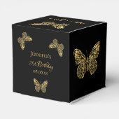 Name der schwarzen Goldschmetterlinge der Geburtst Geschenkschachtel (Rückseite)