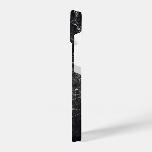 Name der Schwarzen Marmortextur Monogram iPhone Hülle (Linke Seite)