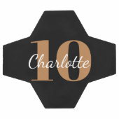 Name der schwarzen Monogramm-Initialnummer Fußball (Flach)