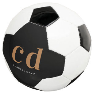 Name der schwarzen Monogrammbuchstaben Fußball