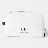 Name der schwarzen Monogrammbuchstaben Waschbeutel (Vorderseite)