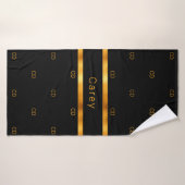 Name der schwarzen Monogrammstempel Badehandtuch (Badehandtuch)