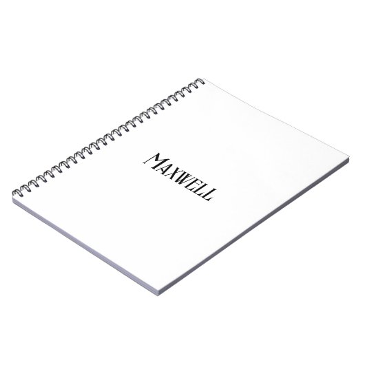 Name der schwarzen und fett formatierten Typografi Notizblock (Linke Seite)