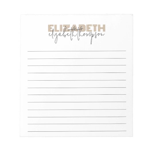 Name der schwarzen und goldenen Schrift Notizblock (Vorderseite)