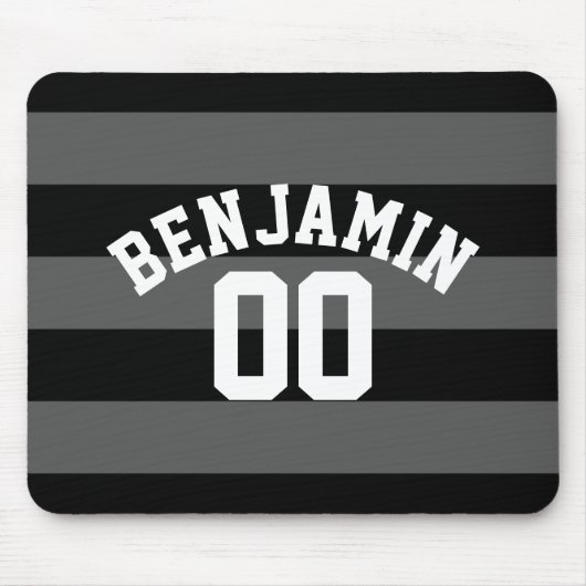 Name der schwarzen und grauen Silber-Streifen Mousepad (Vorne)