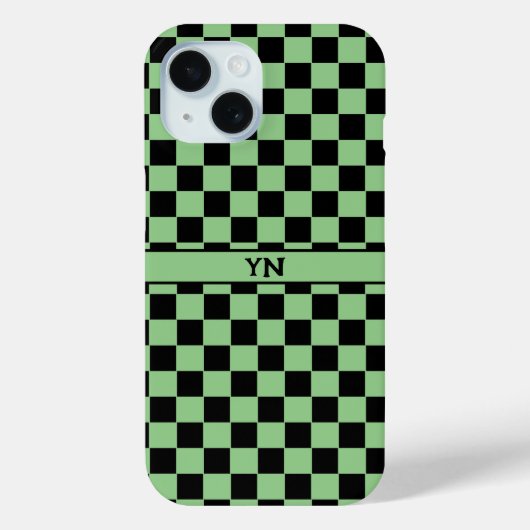 Name der schwarzen und grünen Initialen überprüft Case-Mate iPhone Hülle (Rückseite)