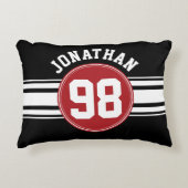 Name der schwarzen und roten Auto-Streifen Dekokissen (Vorderseite)