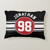 Name der schwarzen und roten Auto-Streifen Dekokissen (Rückseite)