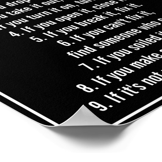 Name der schwarzen und weißen Textfamilie Poster (Ecke)