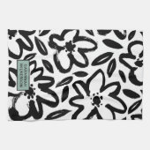 Name der schwarzweißen Blume Geschirrtuch (Horizontal)