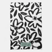 Name der schwarzweißen Blume Geschirrtuch (Vertikal)
