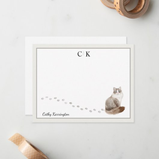 Name der Siberischen Kat-graue Grenze Mitteilungskarte (Vorderseite/Rückseite Beispiel)