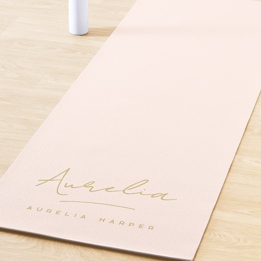 Name der Signatur Einfache minimale Rosa Yoga Mat Yogamatte