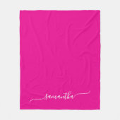 Name der Signatur für den einfachen, weißen, rosaf Fleecedecke (Vorderseite)