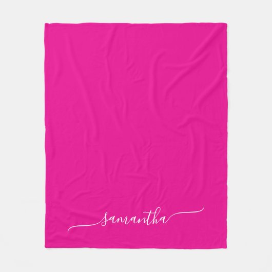Name der Signatur für den einfachen, weißen, rosaf Fleecedecke (Vorderseite)