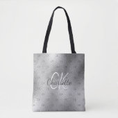 Name der Silber Monogramm modern Tasche (Vorderseite)