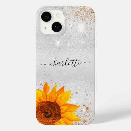 Name der Silberblume Glitzer Case-Mate iPhone Hülle (Rückseite)