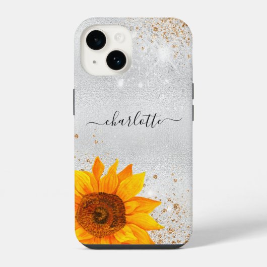 Name der Silberblume Glitzer iPhone Hülle (Rückseite)